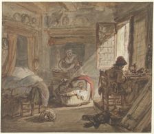 Interior with family, 1763-1826. Creator: Abraham van Strij