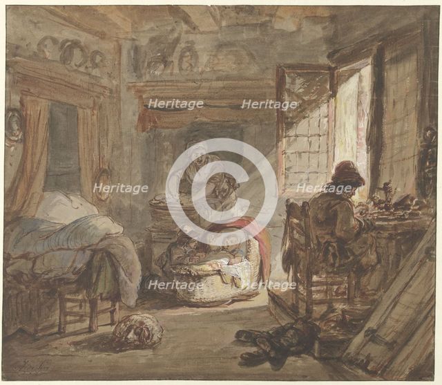 Interior with family, 1763-1826. Creator: Abraham van Strij.