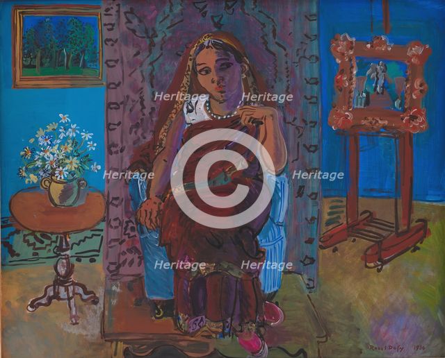 Interior with Indian Woman, 1930. Creator: Dufy, Raoul (1877-1953).