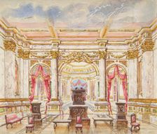 Interior with Marble and Gilt Decor, 19th century. Creator: Anon