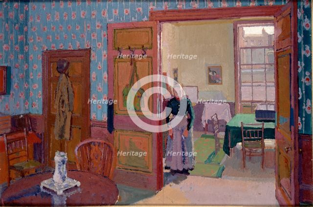 Interior with Mrs Mounter, 1916-1917. Artist: Harold Gilman.