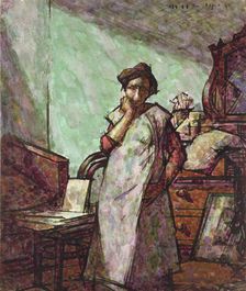 Interior with Mrs Mounter in an Overall, 1 December 1918. Artist: Harold Gilman