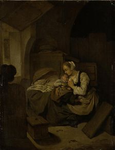 Interior with Nursing Mother, c1654-1658. Creator: Cornelis Bega