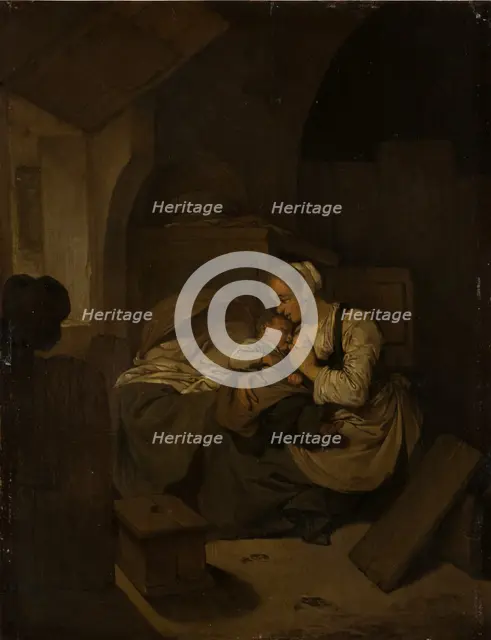 Interior with Nursing Mother, c1654-1658. Creator: Cornelis Bega.