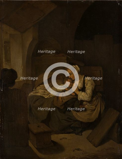 Interior with Nursing Mother, c1654-1658. Creator: Cornelis Bega.