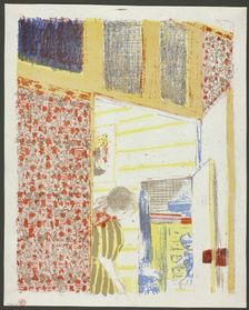 Interior with Pink Wallpaper III, plate seven from Landscapes and Interiors, 1899. Creator: Edouard Vuillard