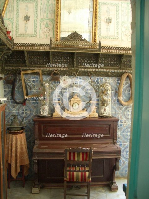 Interior with piano, Dar Essid Museum, Sousse, Tunisia, 2009.  Creator: Amanda Waite.