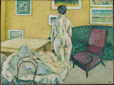Interior with Standing Nude, 1908. Creator: Harald Giersing