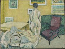 Interior with Standing Nude, 1908. Creator: Harald Giersing
