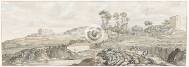 Interior with steps from theatre in Syracuse, 1778. Creator: Louis Ducros.