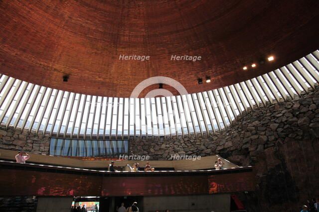 Interior, Temppeliaukio Church, Helsinki, Finland, 2011. Artist: Sheldon Marshall