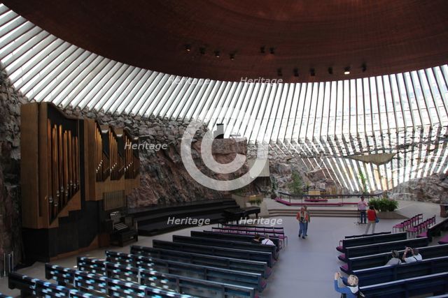 Interior, Temppeliaukio Church, Helsinki, Finland, 2011. Creator: Sheldon Marshall.