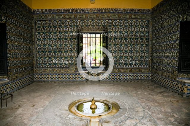 Interior, the Alcazar, Seville, Andalusia, Spain, 2007.  Creator: Samuel Magal.