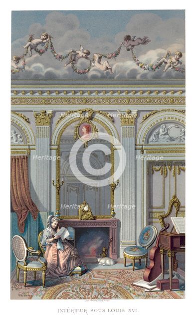 Interior Under Louis XVI, (1885).Artist: Durin