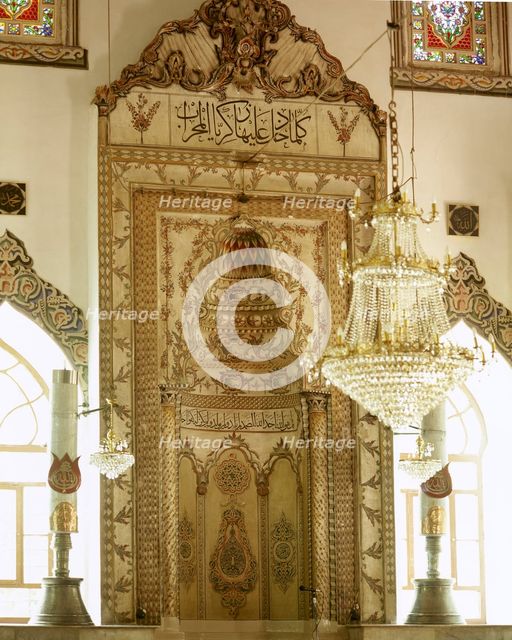 Interior view, Muradiye Mosque, Muradiye Complex, Busra, Turkey, completed in 1426 (1999). Creator: LTL.