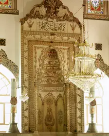 Interior view, Muradiye Mosque, Muradiye Complex, Busra, Turkey, completed in 1426 (1999). Creator: LTL