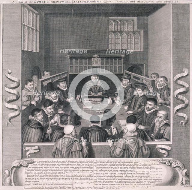 Interior view of the Court of Wards and Liveries, 1747. Artist: Anon