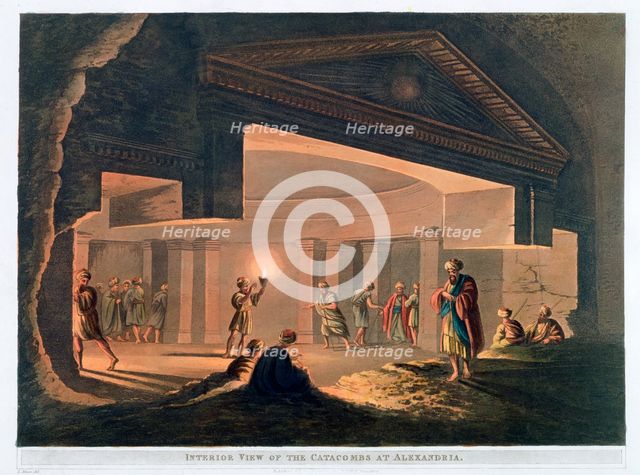 'Interior View of the Catacombs at Alexandria', Egypt, 1802. Creator: Thomas Milton.