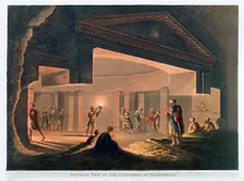 Interior View of the Catacombs at Alexandria Egypt, 1802. Creator: Thomas Milton