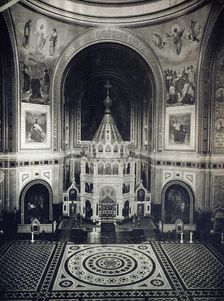 Interior view of the Cathedral of Christ the Saviour, Moscow, Russia, 1883. Creator: Unknown