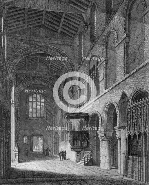Interior view of the Church of St Bartholomew-the-Great, Smithfield, City of London, 1814. Artist: Joseph Skelton