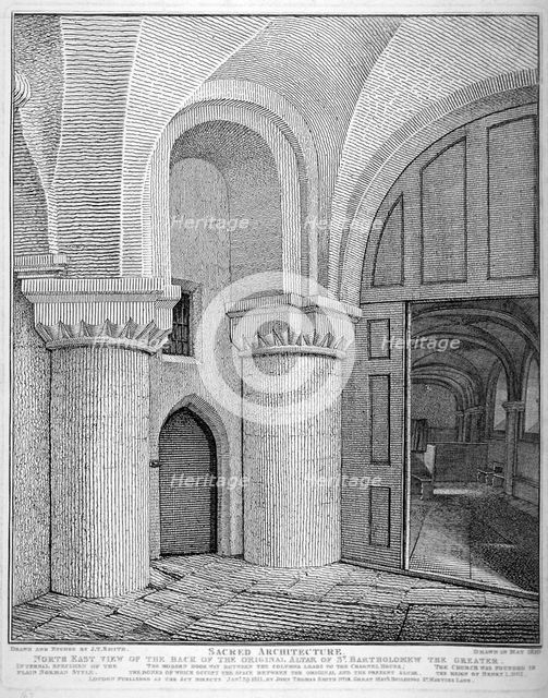Interior view of the Church of St Bartholomew-the-Great, Smithfield, City of London, 1811. Artist: John Thomas Smith