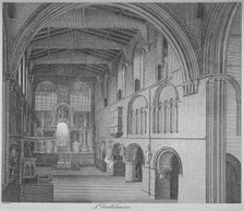 Interior view of the Church of St Bartholomew-the-Great, Smithfield, City of London, 1800. Artist: James Peller Malcolm