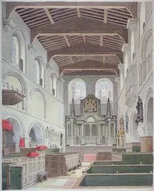 Interior view of the Church of St Bartholomew-the-Great, Smithfield, City of London, 1821. Artist: Thomas Hosmer Shepherd