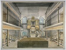 Interior view of the chapel, Horsemonger Lane Prison, Union Road, Southwark, London, 1826. Artist: G Yates