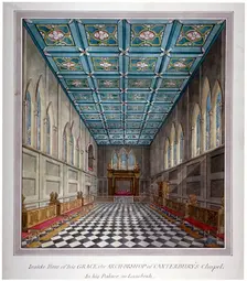 Interior view of the chapel in Lambeth Palace, London, c1810. Artist: Anon