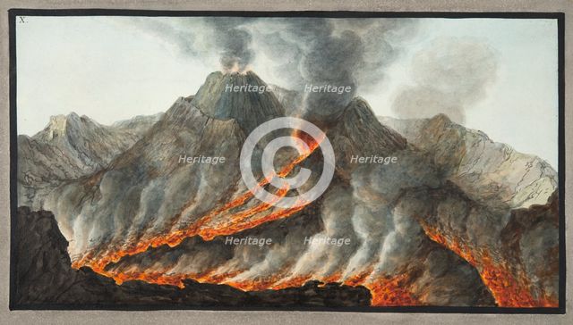 Interior view of the Crater of Mount Vesuvius from the foot in the year of 1756, 1776. 