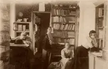 Interior view of the book warehouse of the Society for Primary Education in Krasnoyarsk, 1890. Creator: Unknown