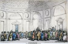 Interior view of the Bank of England, City of London, 1792. Artist: Thomas Rowlandson