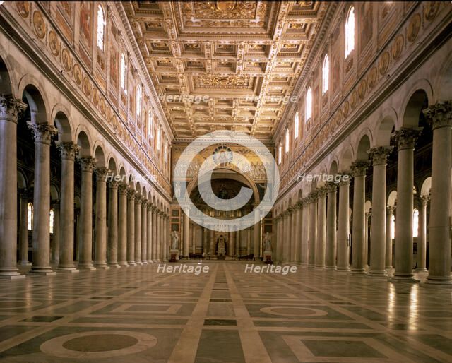 Interior view of the Basilica of St. Paul Outside in Rome.