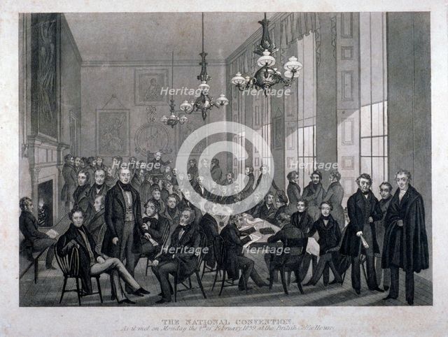 Interior view of the British Coffee House on Cockspur Street, Westminster, London, 1839. Artist: Anon