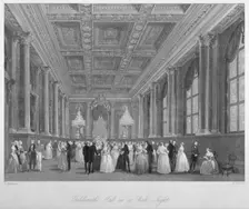 Interior view of the Goldsmiths Hall on a ball night, City of London, 1840. Artist: Harden Sidney Melville