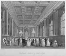 Interior view of the Goldsmiths Hall on a ball night, City of London, 1840. Artist: Harden Sidney Melville