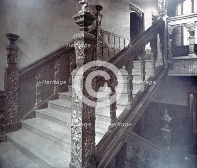 Interior view of the Grand Staircase in Charterhouse, London, 1880.                     Artist: Henry Dixon