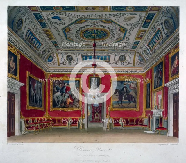 Interior view of the drawing room in Buckingham House, Westminster, London, 1817. Artist: Thomas Sutherland