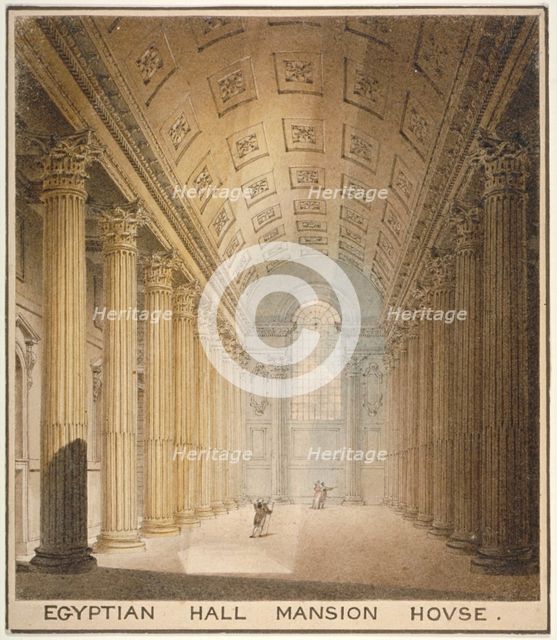 Interior view of the Egyptian Hall, Mansion House, City of London, 1820. Artist: Charles Wild