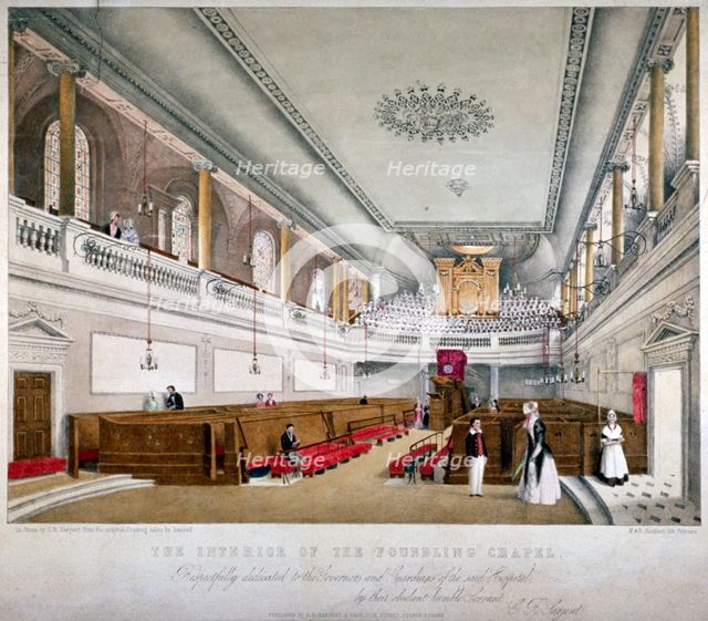 Interior view of the Foundling Chapel, Guilford Street, St Pancras, London, c1840. Artist: GR Sarjent