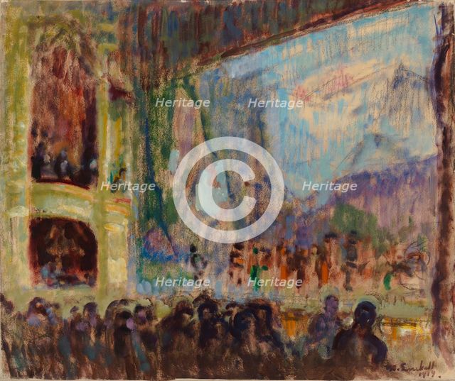 Interior View of the Finnish Opera, 1919. Creator: Magnus Enckell.