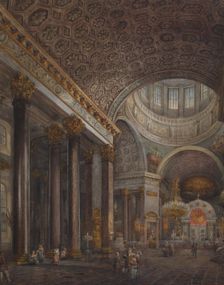 Interior view of the Kazan Cathedral in St. Petersburg, 1850s