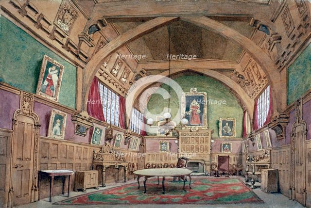 Interior view of the hall in Barnard's Inn, London, c1875. Artist: John Phillipps Emslie