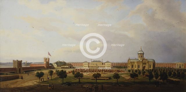 Interior view of the Ivangorod Fortress, 1846. Artist: Zaleski, Marcin (1796-1877)