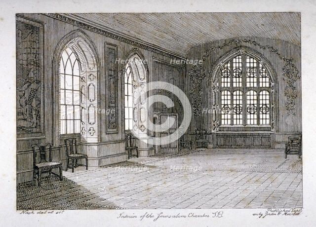 Interior view of the Jerusalem Chamber in Westminster Abbey, London, 1805. Artist: Frederick Nash
