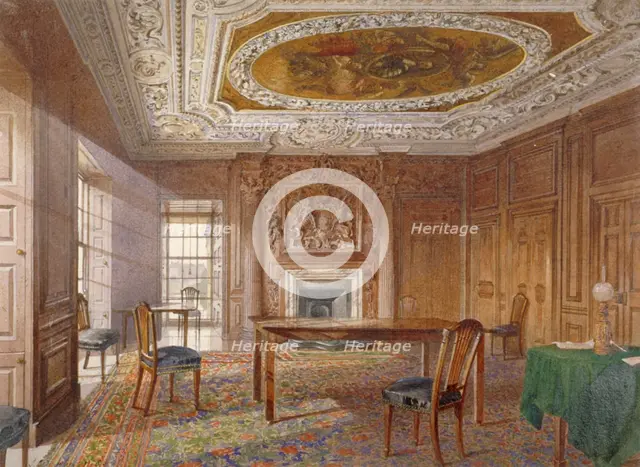 Interior view of the Oak Room, New River Head, Finsbury, London, 1886. Artist: John Crowther