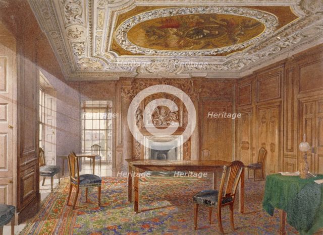 Interior view of the Oak Room, New River Head, Finsbury, London, 1886. Artist: John Crowther