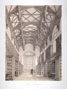 Interior view of the library, Lincoln's Inn, Holborn, London, c1850. Artist: Day & Haghe