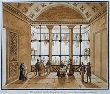 Interior view of the morgue, 1845. Creator: Anonymous